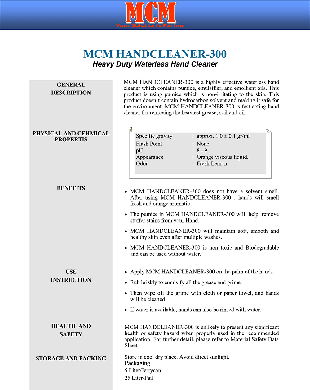 MCM HANDCLEANER-300