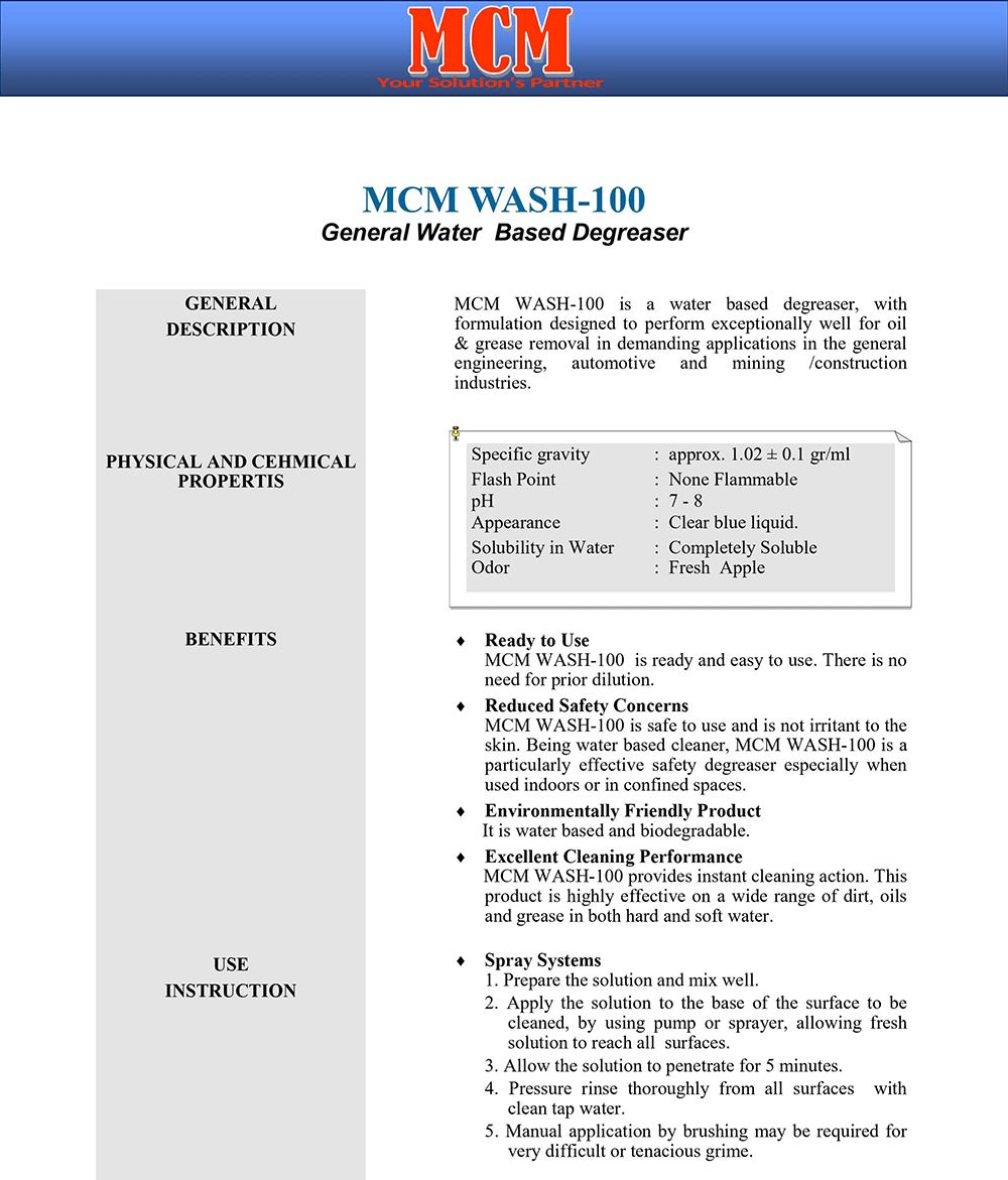 MCM WASH-100